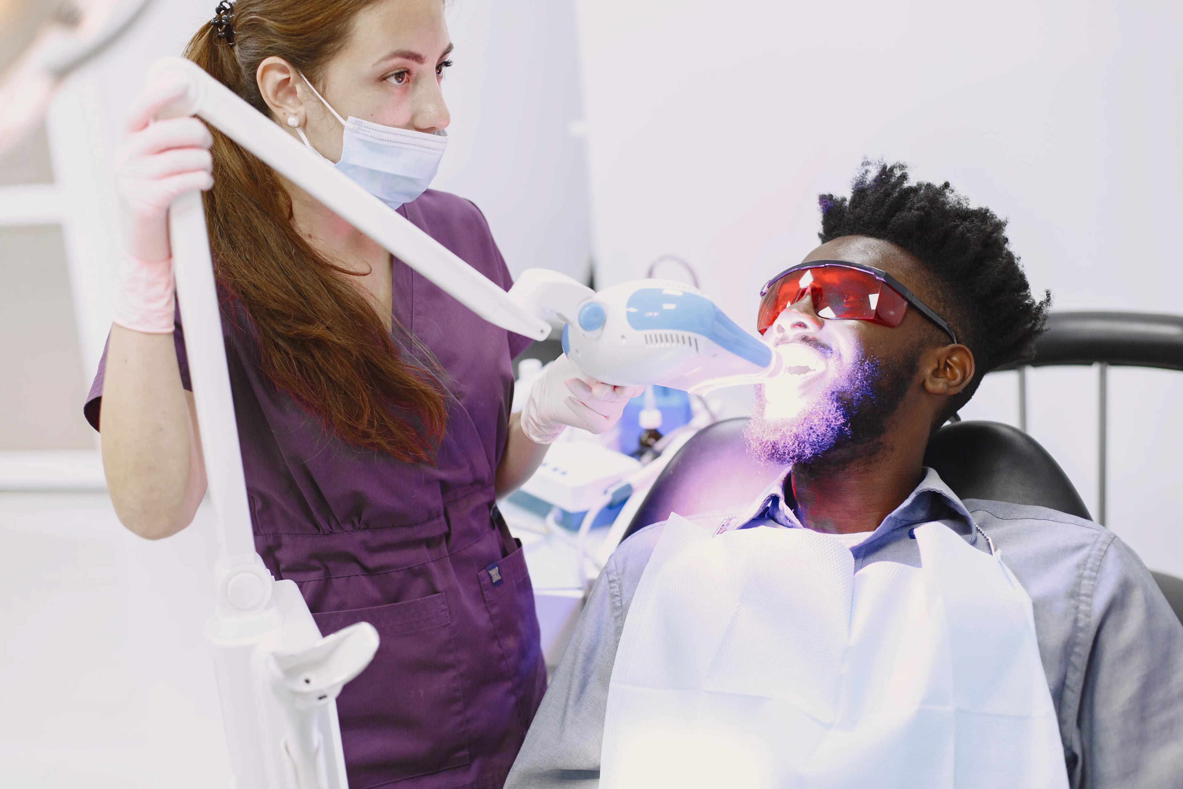 Professional teeth whitening treatment